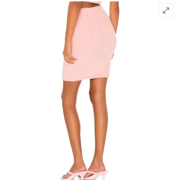 Revolve AMANDA UPRICHARD Charlett Rouge Pink Fuzzy Clueless Sweater Mini Skirt S - Picture 4 of 7